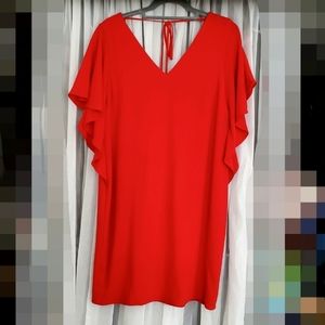 Eliza J Elegant Red V-neck cocktail dress